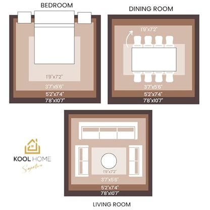 Beige Premier Collection Indoor Contemporary Style Rectangular Area Rug Cozy & Comfortable Rugs for Bedroom, Living Room, Floor Covering