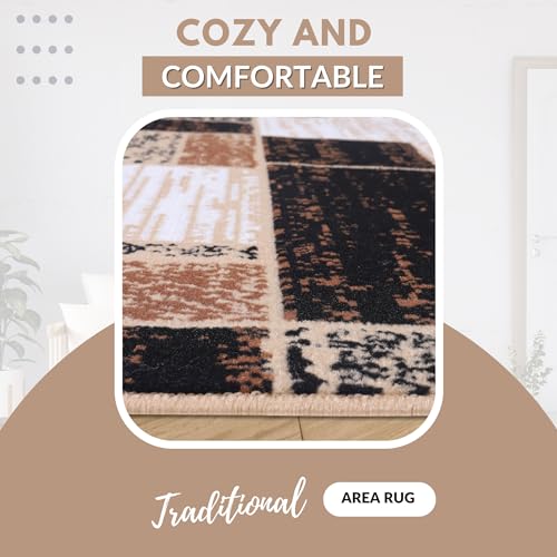 Beige Premier Collection Indoor Contemporary Style Rectangular Area Rug Cozy & Comfortable Rugs for Bedroom, Living Room, Floor Covering