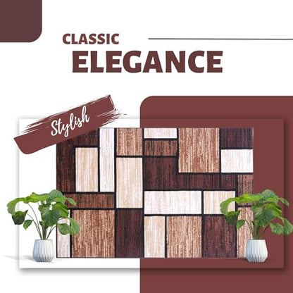Burgundy Premier Collection Indoor Contemporary Style Rectangular Area Rug Soft Rugs for Bedroom, Living Room, Floor Covering