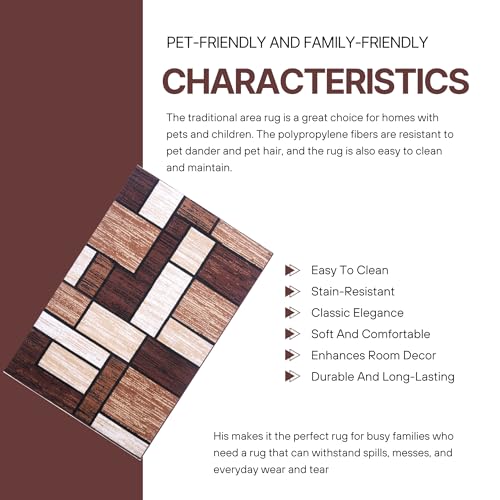 Burgundy Premier Collection Indoor Contemporary Style Rectangular Area Rug Soft Rugs for Bedroom, Living Room, Floor Covering